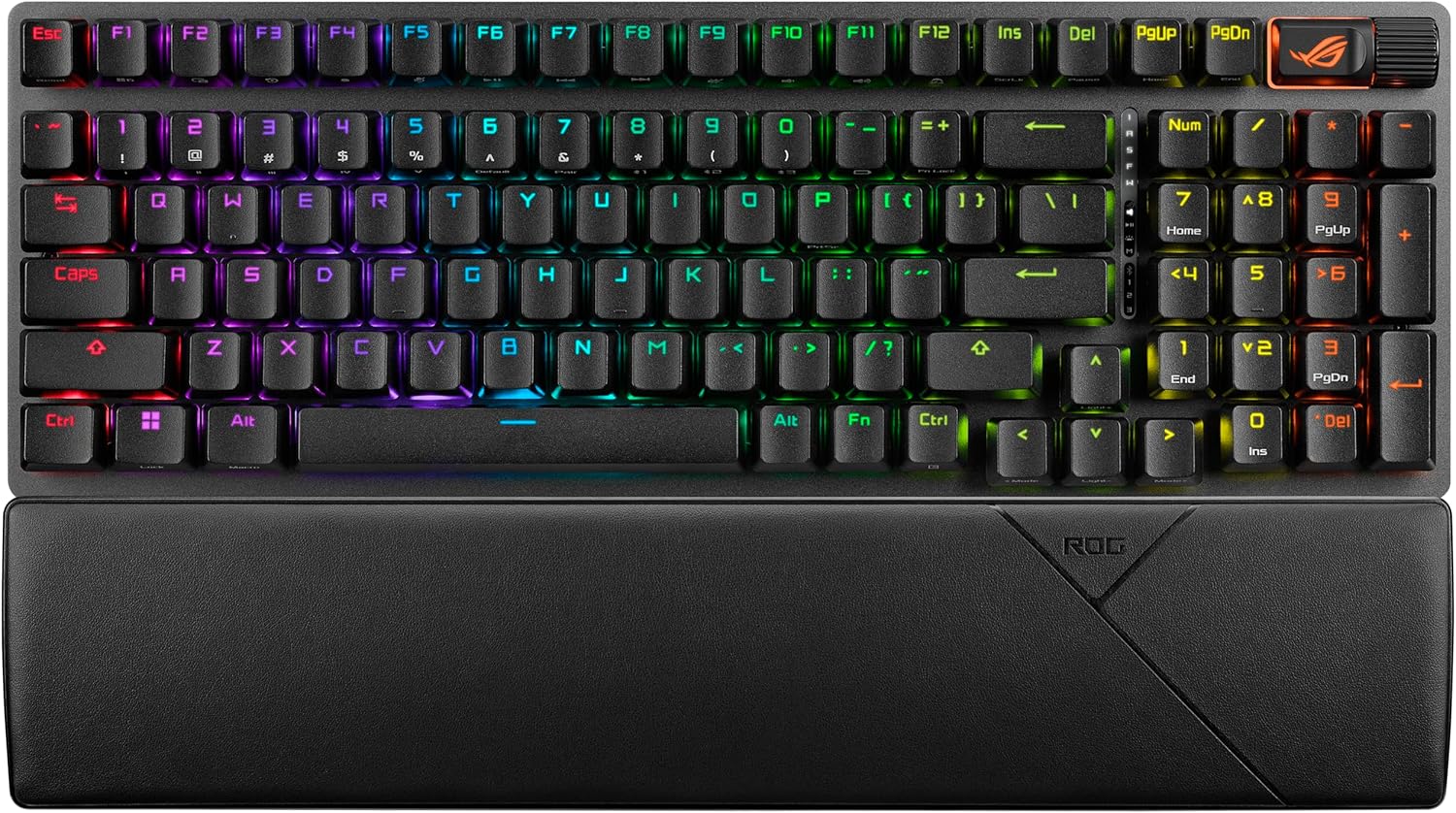 ASUS ROG Strix Scope II 96 Wireless Mechanical Gaming Keyboard – 96% Full-Size, Tri-Mode Connectivity, Hot Swappable Pre-lubed ROG NX Storm Clicky Switches, PBT Keycaps, RGB, PC/Mac Support - Black