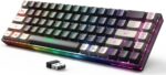 65% Wireless Gaming Keyboard, Rechargeable Backlit Gaming Keyboard, 68 Keys Ultra-Compact Anti-ghosting No-Conflict Wireless Keyboard for PC Laptop Windows Gamer(Black-Grey)