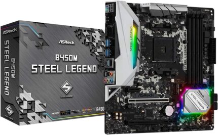 ASRock B450M STEEL LEGEND Socket AM4/ AMD Promontory B450/ DDR4/ Quad CrossFireX/ SATA3&USB3.1/ M.2/ A&GbE/ MicroATX Motherboard