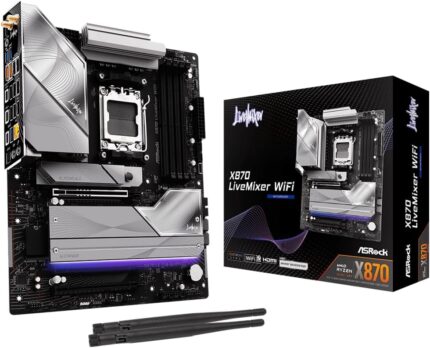 ASRock X870 LiveMixer WiFi AM5 Motherboard | AMD Ryzen 9000/8000/7000 | DDR5 8000+ (OC) | Dual USB4 | PCIe 5.0 | WiFi 7 | 16+2+1 Power Phase | 5GbE LAN