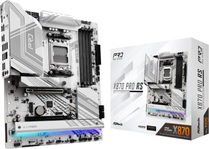 ASRock X870 Pro RS AMD Ryzen Socket AM5 ATX Motherboard DDR5 DIMMs 8000 MHz 256 GB PCIe Gen5 SATA3 6.0 Gb/s