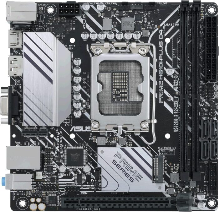 ASUS PRIME H610I-PLUS D4 LGA 1700(Intel 12th Gen&Intel vPro)mini ITX Motherboard(PCIe 4.0,DDR4,USB 3.2 Gen 1 Type-A,1Gb Lan,DP/HDMI/D-Sub,V-M.2(E),Q-LED,Mono-out header with amp IC,SPI TPM header)