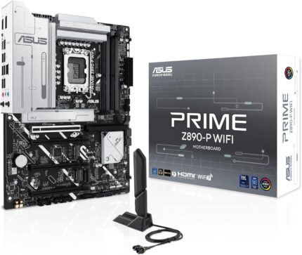 ASUS PRIME Z890-P WIFI Z890 LGA 1851 ATX motherboard, Intel® Core™ Ultra Series 2 Ready, Advanced AI PC-ready, 14+1+1+2 power stage, DDR5, PCIe® 5.0, Thunderbolt™ 4 USB Type-C®, 4x M.2, Wi-Fi 7, 2.5Gb