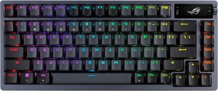 ASUS ROG Azoth 75 Wireless DIY Custom Gaming Keyboard, OLED Display, Gasket-Mount, Three-Layer Dampening, Hot-Swappable Pre-lubed ROG NX Storm Switches & Keyboard Stabilizers, PBT Keycaps, RGB
