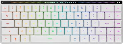 ASUS ROG Falchion RX Low Profile Wireless Gaming Keyboard – 65% Compact TKL, Tri-Mode Connectivity, ROG RX Red Optical Switches, RGB, Touch Panel, Keyboard Cover, PC/Mac Support - White
