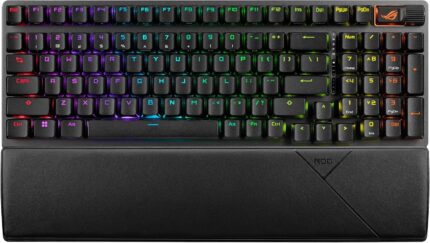 ASUS ROG Strix Scope II 96 Wireless Mechanical Gaming Keyboard – 96% Full-Size, Tri-Mode Connectivity, Hot Swappable Pre-lubed ROG NX Snow Linear Switches, PBT Keycaps, RGB, PC/Mac Support-Black