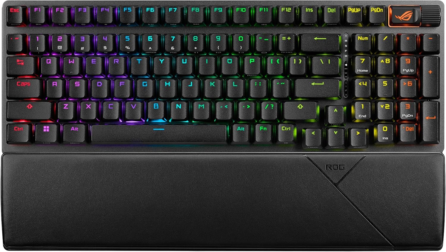 ASUS ROG Strix Scope II 96 Wireless Mechanical Gaming Keyboard – 96% Full-Size, Tri-Mode Connectivity, Hot Swappable Pre-lubed ROG NX Snow Linear Switches, PBT Keycaps, RGB, PC/Mac Support-Black