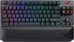 ASUS ROG Strix Scope RX TKL Wireless Deluxe, 80% Gaming Keyboard, Tri-Mode connectivity (2.4GHz RF, Bluetooth, Wired), ROG RX Blue Optical Mechanical Switches, PBT Keycaps, RGB, Wrist Rest, Black