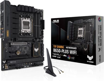 ASUS TUF GAMING B650-PLUS WIFI AMD B650 AM5 Ryzen™ Desktop 9000 8000 and 7000 ATX motherboard, 14 power stages, PCIe® 5.0 M.2 , DDR5 memory, WiFi 6 and 2.5 Gb Ethernet, USB4® support Aura Sync