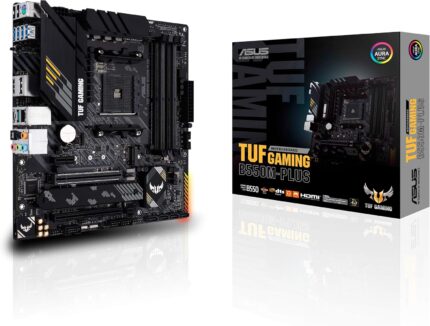 ASUS TUF Gaming B550M-PLUS AMD AM4 (3rd Gen Ryzen™) Micro ATX Gaming Motherboard (PCIe 4.0, 2.5Gb LAN, BIOS Flashback, HDMI 2.1, USB 3.2 Gen 2, Addressable Gen 2 RGB Header and Aura Sync)