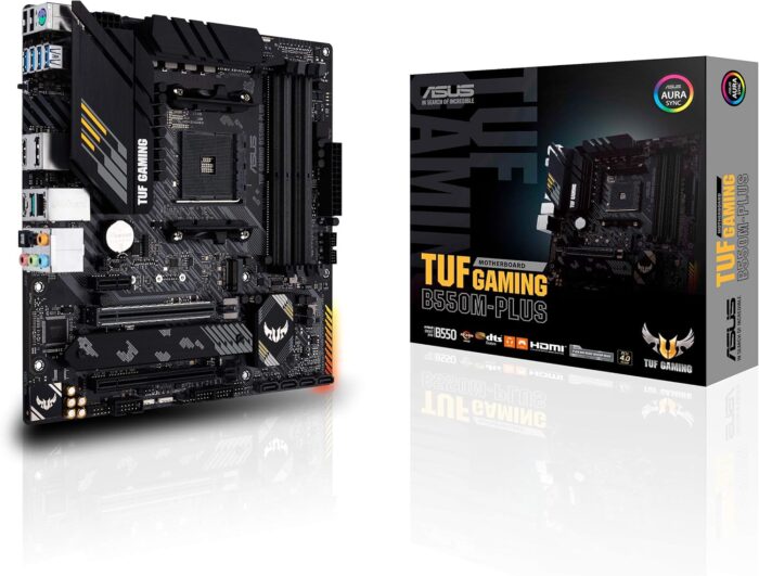 ASUS TUF Gaming B550M-PLUS AMD AM4 (3rd Gen Ryzen™) Micro ATX Gaming Motherboard (PCIe 4.0, 2.5Gb LAN, BIOS Flashback, HDMI 2.1, USB 3.2 Gen 2, Addressable Gen 2 RGB Header and Aura Sync)