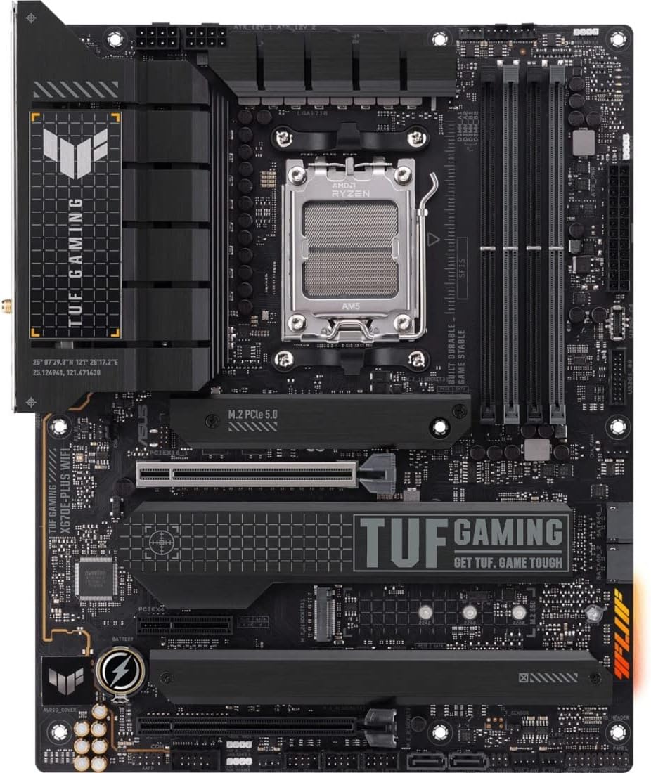 ASUS TUF Gaming X670E-PLUS WiFi 6E Socket AM5 (LGA 1718) Ryzen 7000 ATX Gaming Motherboard(16 Power Stages, PCIe® 5.0, DDR5 Memory, Four M.2 Slots,2.5 Gb LAN,USB 4, Aura RGB Lighting) (Renewed)
