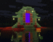A Nether portal decorated with copper blocks and copper lanterns in Minecraft