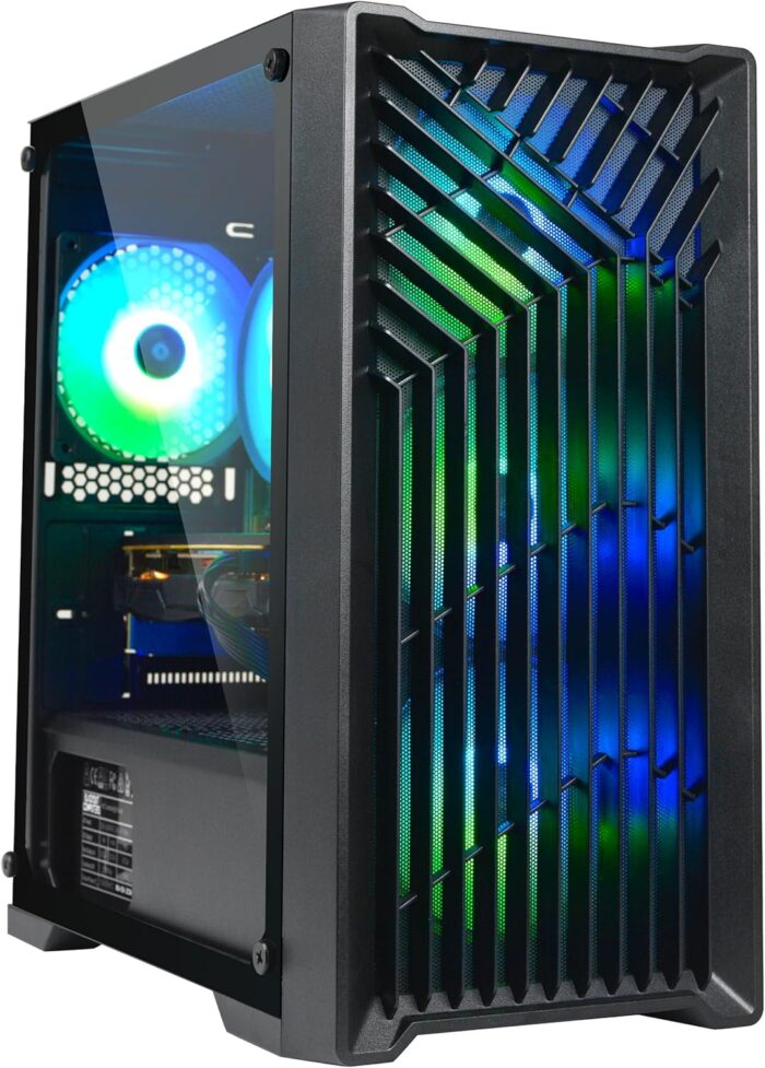 Blackout Computers Gaming Desktop PC Computer, Intel Core i7 3.6 GHz up to 4.0 GHz,AMD Radeon RX 580 8G GDDR5,16GB RAM,1TB NVME SSD, Windows 10 Pro, WiFi, Bluetooth 5.0, VR Ready,RGB Fans x4 (Renewed)