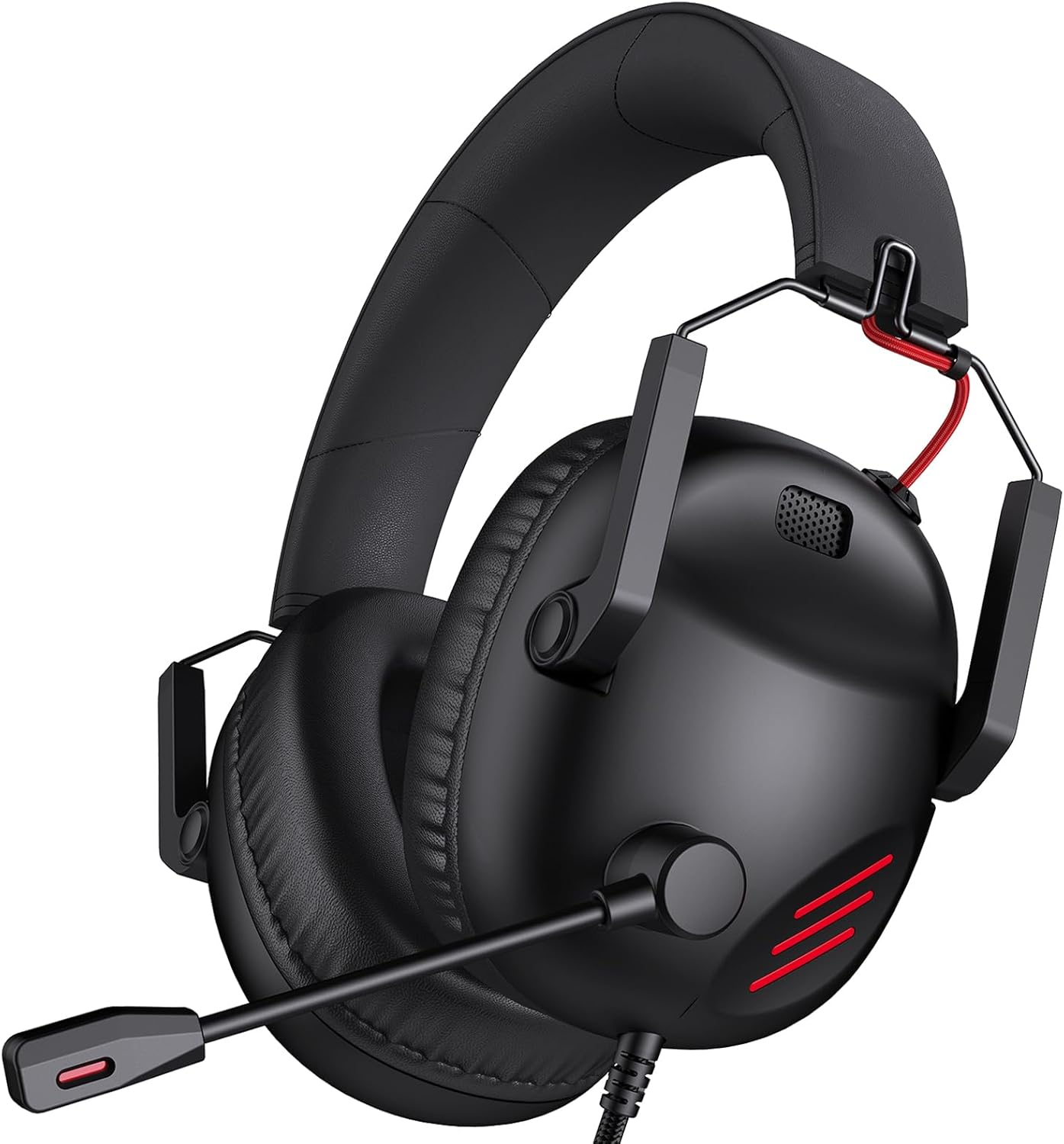 CM7007 Gaming Headset for Xbox Series X|S, Xbox, PS5, PS4, PC, Switch, Gaming Headphones with Noise Canceling Microphone, Folding Design, 50MM Dynamic Drivers, 3.5MM Audio Jack, Black Red