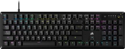 CORSAIR K70 CORE RGB Mechanical Gaming Keyboard - Pre-lubricated Corsair MLX Red Linear Keyswitches - Sound Dampening - Media Control Dial - iCUE Compatible - QWERTY NA Layout - Black