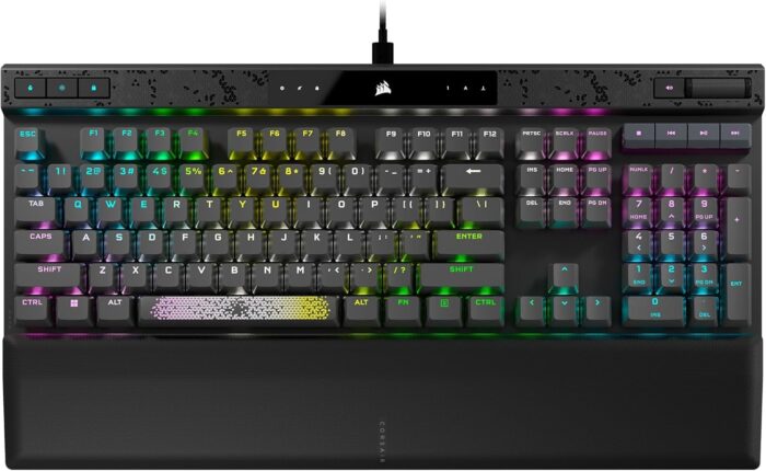 CORSAIR K70 MAX RGB Magnetic Mechanical Wired Gaming Keyboard – MGX Adjustable Switches, Simultaneous SOCD and Rapid Trigger, PBT Double-Shot Keycaps, Sound Dampening, 8000Hz Polling, QWERTY NA, Black