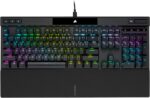 Corsair K70 RGB PRO Wired Mechanical Gaming Keyboard (Cherry MX RGB Red Switches: Linear and Fast, 8,000Hz Hyper-Polling, PBT Double-Shot PRO Keycaps, Soft-Touch Palm Rest) QWERTY, NA - Black