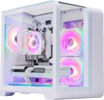 Curved Pannel Gaming PC - AMD Ryzen 7 7800X3D 8-Core 4.2 GHz - GeForce RTX 5060 8GB -32GB DDR5 6000MHZ RAM - 1TB PCIe SSD - WiFi &Bluetooth - RGB Fans- Windows 11 Pro Desktop Computer-White
