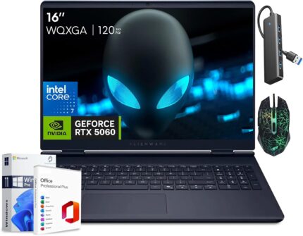 Dell Alienware 16 Aurora AC16250, 16" WQXGA 120Hz Gaming Laptops Computer, NVIDIA GeForce RTX 5060/Intel Core 7-240H/32GB DDR5 RAM/1TB SSD/Wi-Fi 7/Backlit KB/Lifetime MS/Win 11 Pro w/Copilot