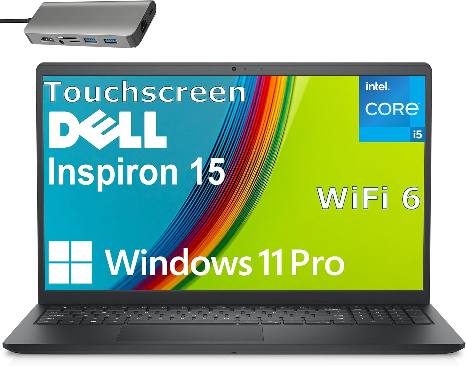 Dell Touchscreen Laptop Computer Inspiron for Home Student Business, Intel 10-Core i5-1334U (Beat i7-1250U), 16GB DDR4 RAM, 512GB PCIe SSD, 15.6" FHD, WiFi 6, Bluetooth, Win11 Pro (Renewed)