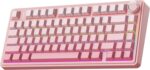 EPOMAKER X Aula F75 75% Wireless Gaming Keyboard, Bluetooth/2.4GHz/USB-C, Hot Swappable Creamy Mechanical Keyboard with 5-Layer Padding&Knob, NKRO, RGB (Pink)