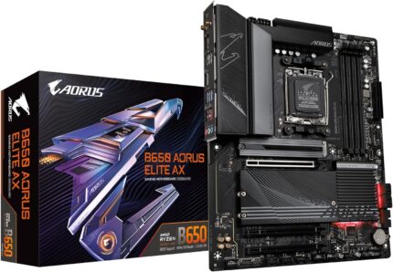 GIGABYTE B650 AORUS Elite AX (AM5/LGA 1718/ AMD B650/ATX/ 5-Year Warranty/DDR5/ M.2/ PCIe 5.0/USB 3.2 Gen2X2 Type-C/WiFi 6E/2.5GbE LAN/Q-Flash Plus/EZ-Latch/Gaming Motherboard)