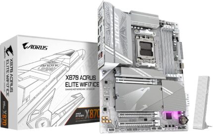 GIGABYTE X870 AORUS Elite WIFI7 ICE AMD AM5 LGA 1718 Motherboard, ATX, DDR5, 4X M.2, PCIe 5.0, USB4, WIFI7, 2.5GbE LAN, EZ-Latch, 5-Year Warranty