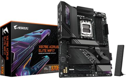 GIGABYTE X870E AORUS Elite WIFI7 AMD AM5 LGA 1718 Motherboard, ATX, DDR5, 4X M.2, PCIe 5.0, USB4, WIFI7, 2.5GbE LAN, EZ-Latch, 5-Year Warranty