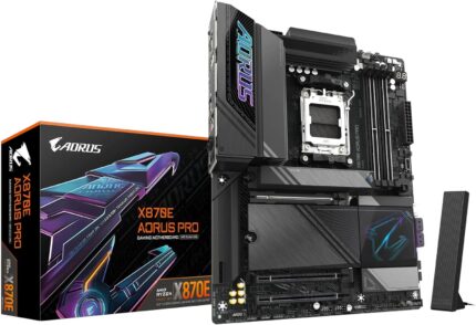 GIGABYTE X870E AORUS PRO AMD AM5 LGA 1718 Motherboard, ATX, DDR5, 4X M.2, PCIe 5.0, USB4, WIFI7, 2.5GbE LAN, EZ-Latch, 5-Year Warranty