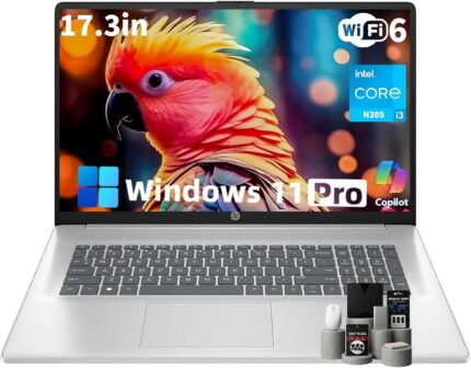 HP 17.3 HD+ Laptop Computer for Student & Business, Intel 8-Core Processor, 32GB RAM, 1TB SSD, WiFi 6, Bluetooth 5.3, HDMI, Type-C, Silver, Windows 11 Pro