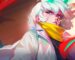 Possessor(s) protagonist, an anime girl with white hair and teal horns in a white coat, looking protagonist-style concerned/determined on orange background.
