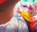 Possessor(s) protagonist, an anime girl with white hair and teal horns in a white coat, looking protagonist-style concerned/determined on orange background.