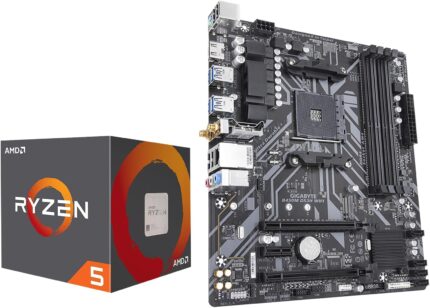 INLAND AMD Ryzen 5 4500 6-Core 12-Thread Unlocked Desktop Processor with GIGABYTE B450M DS3H WiFi MATX AM4 Gaming Motherboard