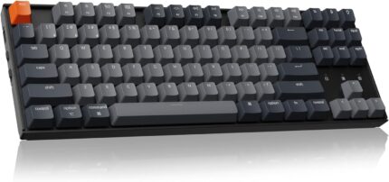 Keychron K8 Tenkeyless Wireless Mechanical Keyboard for Mac, White Backlight, Bluetooth, Multitasking, Type-C Wired Gaming Keyboard for Windows Red Switch