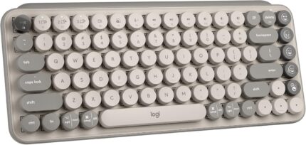 Logitech POP Keys Mechanical Wireless Keyboard with Customizable Emoji Keys, Durable Compact Design, Bluetooth or USB Connectivity, Multi-Device, OS Compatible - Mist