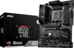 MSI B550-A PRO ProSeries Motherboard (AMD Ryzen 5000, AM4, DDR4, PCIe 4.0, SATA 6Gb/s, M.2, USB 3.2 Gen 2, HDMI/DP, ATX)