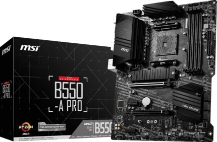 MSI B550-A PRO ProSeries Motherboard (AMD Ryzen 5000, AM4, DDR4, PCIe 4.0, SATA 6Gb/s, M.2, USB 3.2 Gen 2, HDMI/DP, ATX)