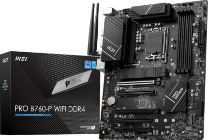 MSI PRO B760-P WiFi DDR4 ProSeries Motherboard (Supports 12th/13th/14th Gen Intel Processors, LGA 1700, DDR4, PCIe 4.0, M.2, 2.5Gbps LAN, USB 3.2 Gen2, HDMI/DP, Wi-Fi 6E, Bluetooth 5.3, ATX)