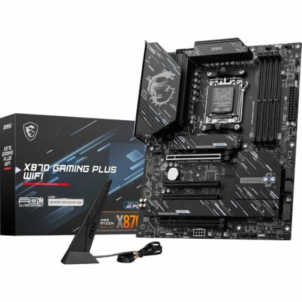 MSI X870 Gaming Plus WiFi V1 Motherboard, ATX-Supports AMD Ryzen 9000/8000/7000 Processors, AM5-60A SPS VRM, DDR5 Memory Boost 8200+ MT/s (OC), PCIe 5.0 x16 & 4.0 x16, M.2 Gen5, Wi-Fi 7, 5G LAN