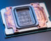 An image of an experimental cooling solution developed by Microsoft, that uses microfluidics to get coolant directly into the processor's silicon.