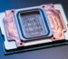 An image of an experimental cooling solution developed by Microsoft, that uses microfluidics to get coolant directly into the processor's silicon.