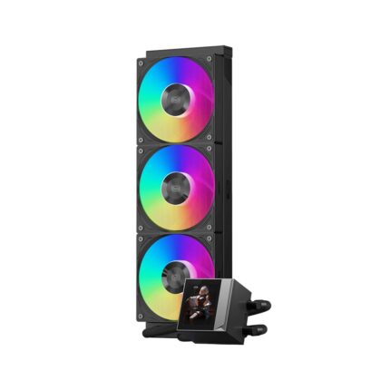 PCCOOLER CPU Cooler Liquid Freezer, 360mm AIO Liquid Cooling, High-Performance Pump, 2.4” IPS Display, CPS ARGB Water Cooling with Quiet F5 R120 Fans(DC360 Black)