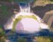 Bean the frog in a pond in Puffpals Island Skies