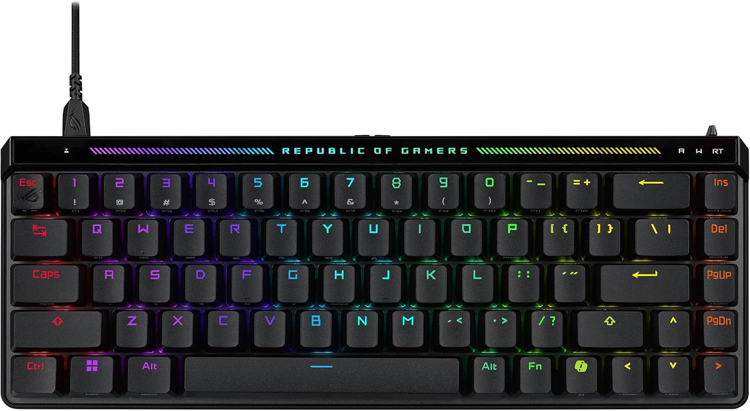 ROG Falchion Ace HFX 65% Hall Effect Gaming Keyboard – HE Magnetic Switches, Rapid Trigger, 8000 Hz Polling, Three-Layer Dampening Foam, Touch Panel, Protective Cover