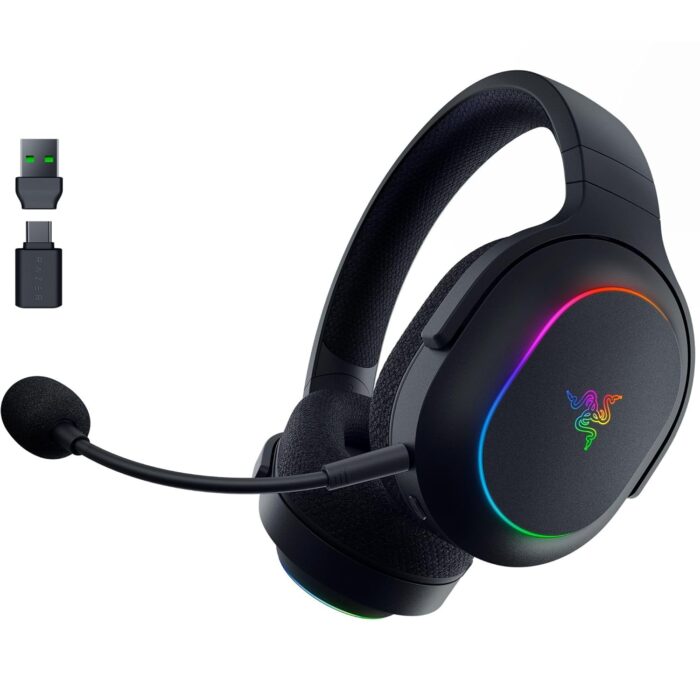 Razer Barracuda X Chroma Wireless Gaming Headset: 2.4GHz Wireless & Bluetooth - Lightweight - Chroma RGB - 40mm Drivers - Cardioid Mic - 70 Hr Battery - for PC, Mac, PS5, Switch 2, Smartphone - Black