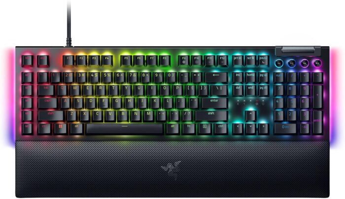 Razer BlackWidow V4 Mechanical Gaming Keyboard: Green Switches Tactile & Clicky - Chroma RGB - 6 Macro Keys - Magnetic Wrist Rest - Doubleshot ABS Keycaps - Roller & Media Keys - Snap Tap