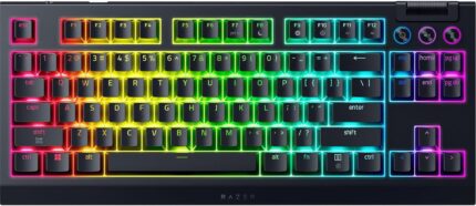 Razer BlackWidow V4 TKL HyperSpeed Wireless Hot Swappable Gaming Keyboard: Orange Tactile Switches - Wireless & Bluetooth - Multi-Function Roller & Control Buttons - Chroma RGB - Long Battery Life