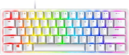 Razer Huntsman Mini 60% Gaming Keyboard: Clicky Optical Switches - Rapid Trigger Mode - Chroma RGB Lighting - PBT Keycaps - Onboard Memory - Snap Tap - White