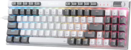 Redragon K655 75% RGB Wired Mechanical Gaming Keyboard, 78 Keys Hot-Swap Mechanical Keyboard w/Aluminum Cover Board, Upgraded Socket and Onboard Macro/Media Keys, Quiet Linear Red Switch